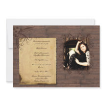 Invitación de madera de la graduación de la