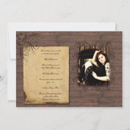 Invitación de madera de la graduación de la