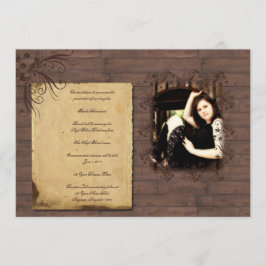 Invitación de madera de la graduación de la