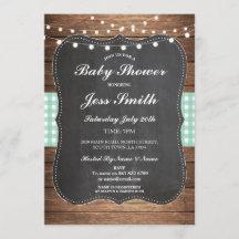 Invitación de madera de mint Rustic Burlap, Fiesta