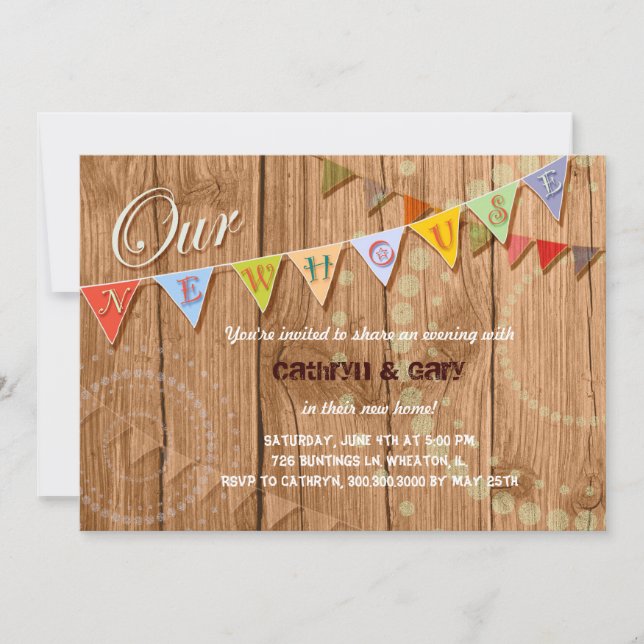 Invitación de madera del fiesta del estreno de una (Anverso)