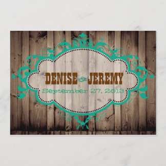 Invitación de madera rústica de la boda
