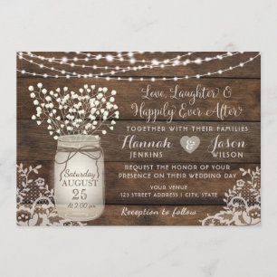 Invitación de madera rústica de la boda del