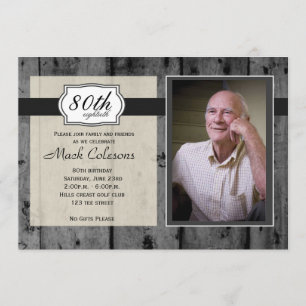 Invitación de madera rústica del cumpleaños del