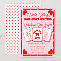 Invitación de Mahjong Fiesta de San Valentín Cupid