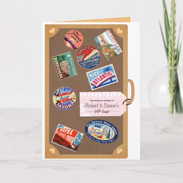 Invitación de maleta antigua (Anverso)