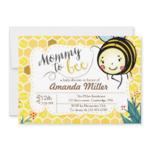 Invitación de mamá a bebe - Abeja Baby Shower