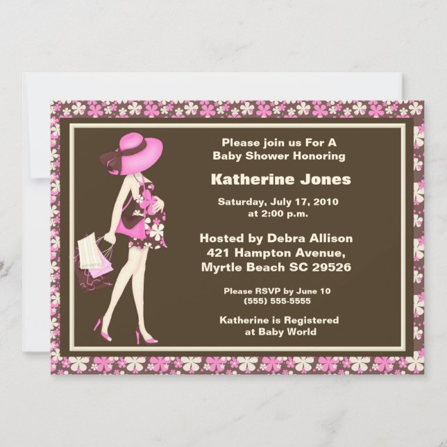 Invitación de Mamá a Ser Baby Shower (Anverso)