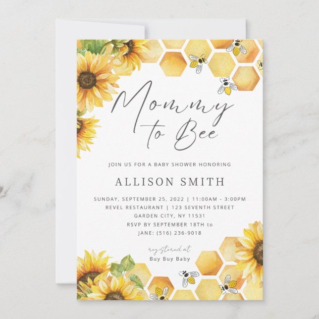 Invitación De Mamá A Ser Baby Shower (Anverso)