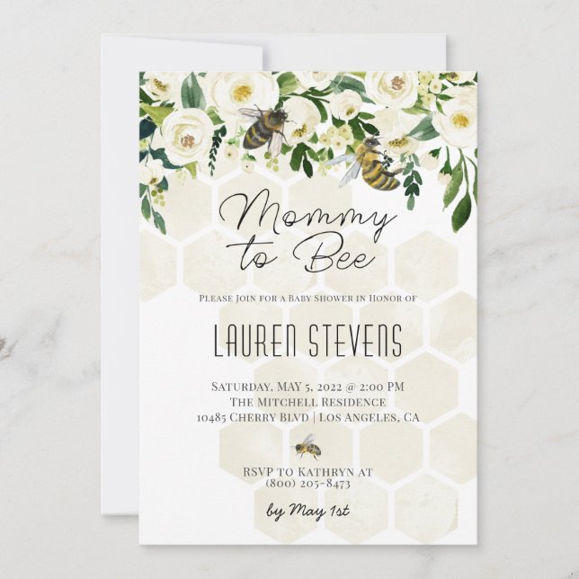 Invitación de mamá a ser Baby Shower (Anverso)