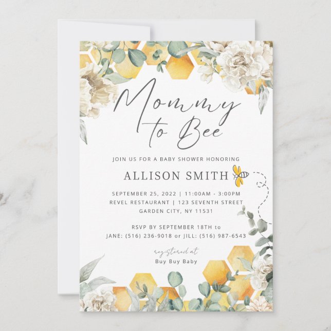 Invitación De Mamá A Ser Baby Shower (Anverso)