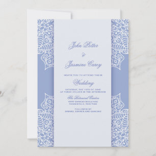 Invitación de Mandala Azul y Blanco