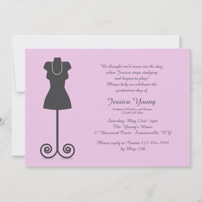 Invitación de Maniquí de Moda (Anverso)