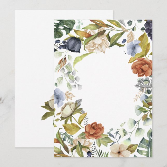 Invitación de marco de cosecha de frutas florales  (Anverso / Reverso)