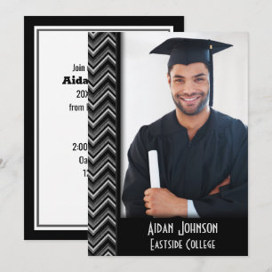 Invitación de Marco de Foto de Graduación Chevron