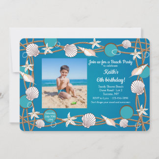 Invitación de marco de fotos de vida marina