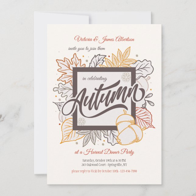 Invitación de Marco de Otoño (Anverso)