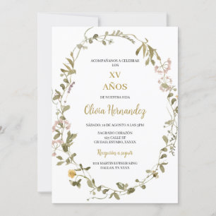 Invitación de marco de Quinceañera