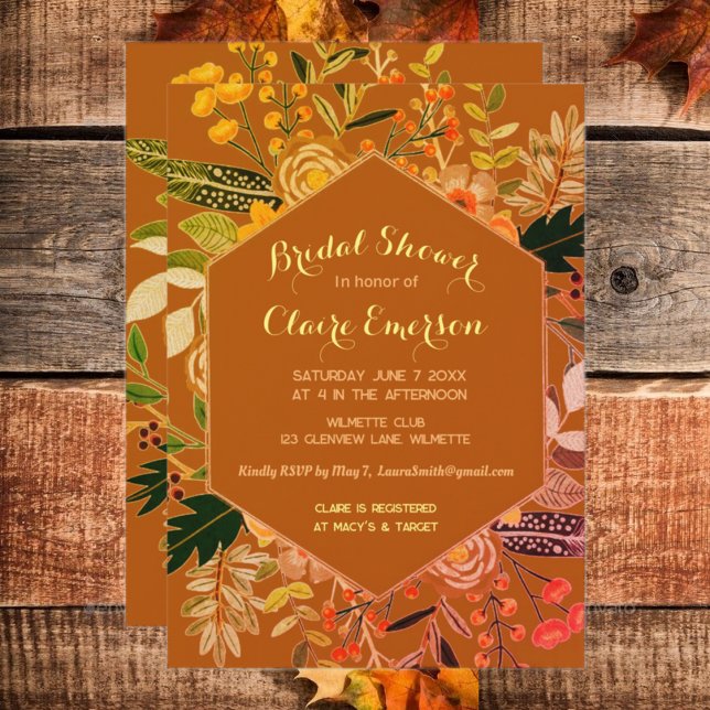Invitación de marco floral boho de otoño (Subido por el creador)