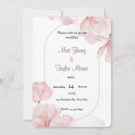 Invitación de Marco Floral Rosa Suave