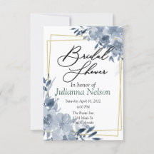 Invitación de marco floral y dorado de acuarela az