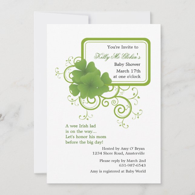 Invitación de marco Shamrock (Anverso)