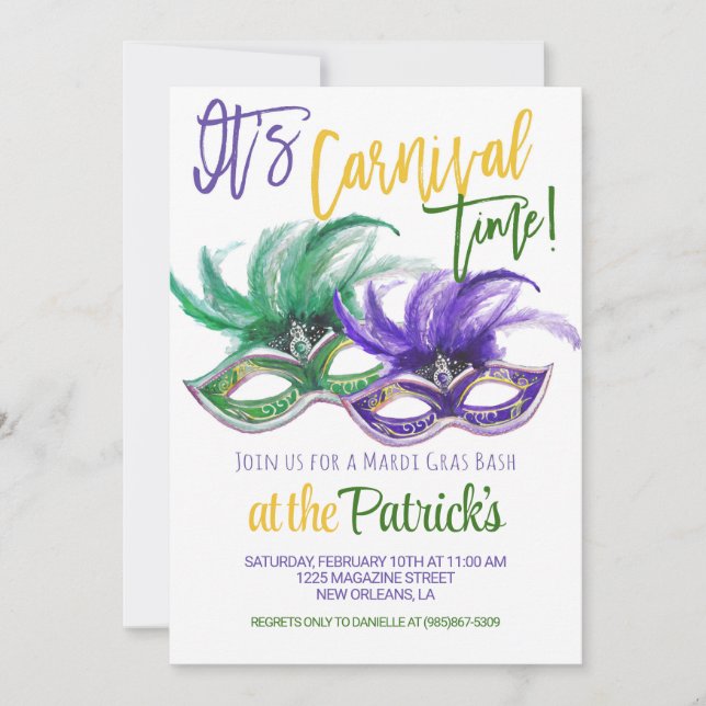Invitación de Mardi Gras (Anverso)