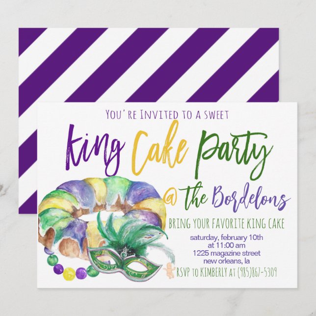 Invitación de Mardi Gras (Anverso / Reverso)