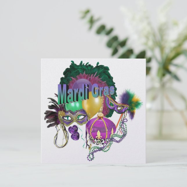 Invitación de Mardi Gras (Anverso de pie)