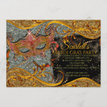 Invitación de Mardi Gras, Invitación de Mascarada,