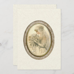 Invitación de marfil Boda de novia antigua