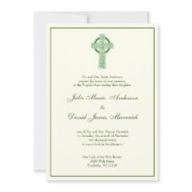Invitación de marfil verde de la Cruz Celta Irland