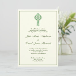 Invitación de marfil verde de la Cruz Celta Irland