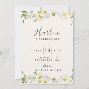 invitación de margarita, cumpleaños de flor silves