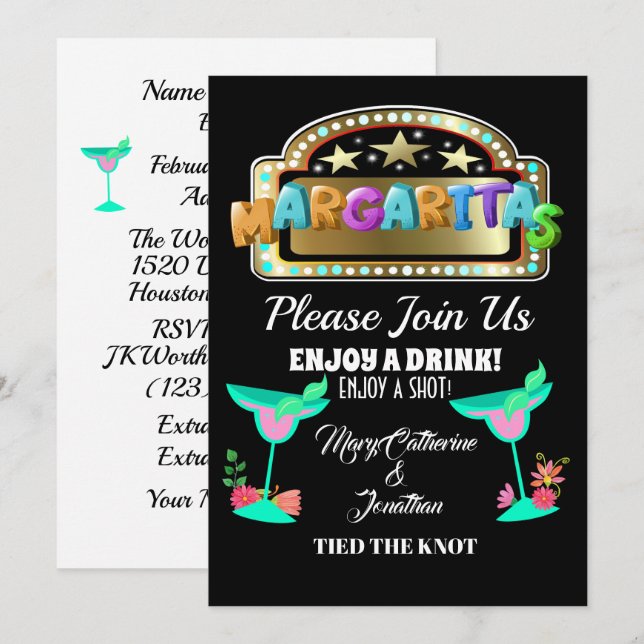 Invitación de Margarita para el Boda / Cualquier o (Anverso / Reverso)