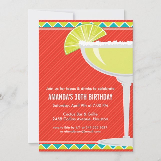 Invitación de Margarita Party (Anverso)