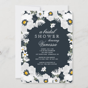 Invitación de margaritas blancas y azules