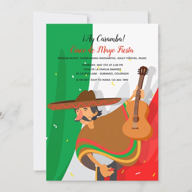 Invitación de Mariachi Cinco de Mayo (Anverso)