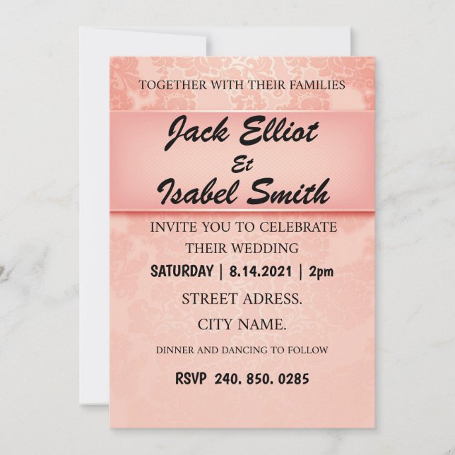 INVITACIÓN DE MARIAGE DE LUXE (Anverso)