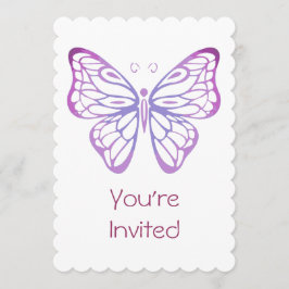 Invitación de mariposa acuarela para fiesta de cum