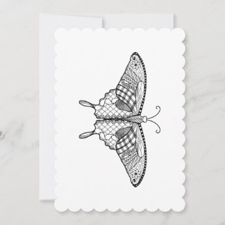Invitación de mariposa de color para adultos 5x7