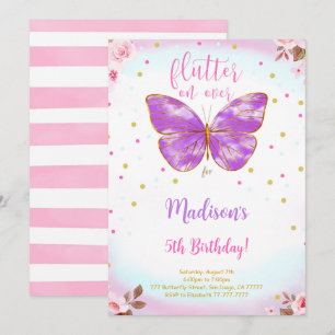 Invitación de mariposa de cumpleaños 5