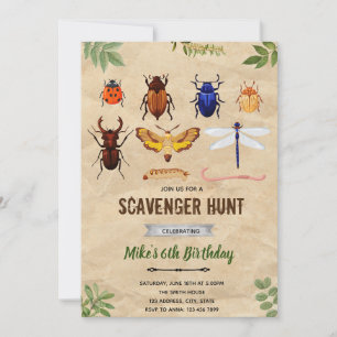 invitación de mariposa de insectos vintage