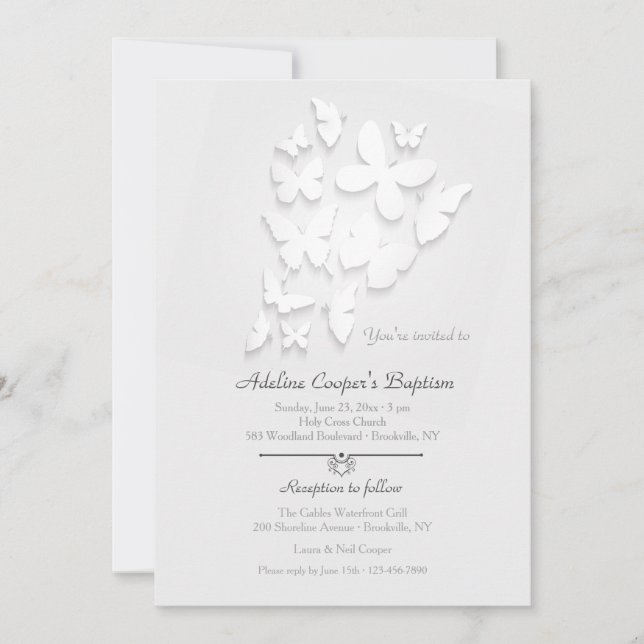 Invitación de Mariposas de Papel (Anverso)