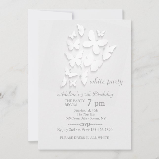 Invitación de Mariposas de Papel (Anverso)