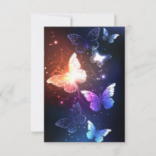 Invitación de Mariposas Nocturnas Brillantes