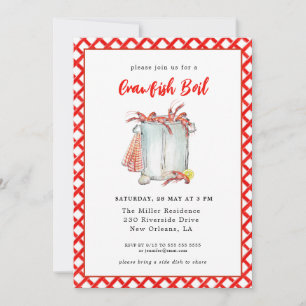Invitación de mariscos para hervir cangrejos de ve
