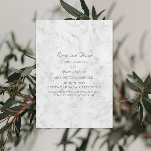 Invitación de mármol elegante gris para guardar la (Subido por el creador)