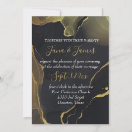 invitación de Mármol negro y oro