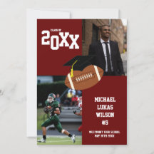 Invitación de marrón deportivo de graduación de fú